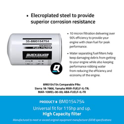 Picture of Quicksilver 8M0154754 Water Separating Fuel Filter for Yamaha 2-Stroke & 4-Stroke Outboards
