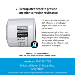 Picture of Quicksilver 8M0154755 Water Separating Fuel Filter 10 Micron Marine