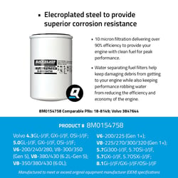 Picture of Quicksilver 8M0154758 Water Separating Fuel Filter for Volvo-Penta Sterndrive & Inboard Engines