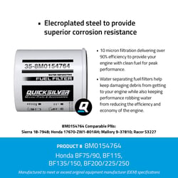 Picture of Quicksilver 8M0154764 Water Separating Fuel Filter for Honda and Suzuki Outboards