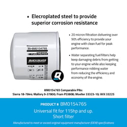Picture of Quicksilver 8M0154765 Water Separating Fuel Filter Universal Head Fit