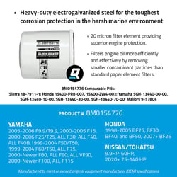 Picture of Quicksilver 8M0154776 20-Micron Marine Oil Filter for Yamaha, Honda, Nissan/Tohatsu Outboards