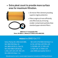 Picture of Quicksilver 8M0154777 20 Micron Marine Engine Oil Filter