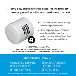 Picture of Quicksilver 8M0154778 20 Micron Oil Filter for Various Marine Engines