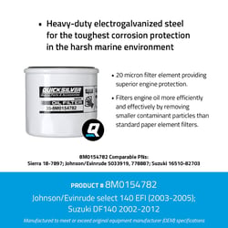 Picture of Quicksilver 8M0154782 20 Micron Marine Engine Oil Filter