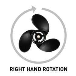 Picture of Quicksilver QA2128R Black Diamond 3-Blade Aluminum Propeller 9x9 RH