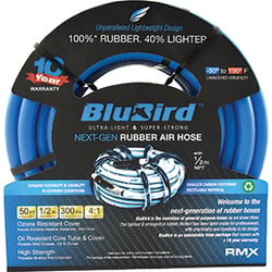 Picture of BluBird BB1250 Rubber Air Hose Assembly 1/2" x 50' with Brass Fittings