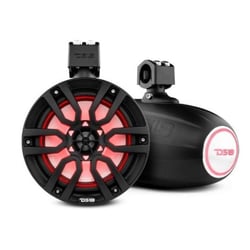 Picture of DS18 NXL-X8TP/BK 8" Marine Wakeboard Tower Speakers with RGB LED Lights Red