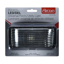 Arcon 20676 LED Rectangular Porch Utility Light Black Clear Lens — image 3