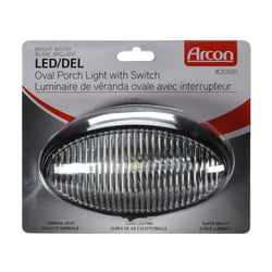 Arcon 20681 LED Oval Porch Light with Switch Black Clear — image 4