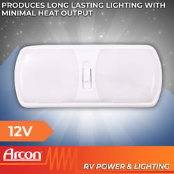 Arcon 20714N Double LED Euro-Lite Interior Light with White Lens — image 8