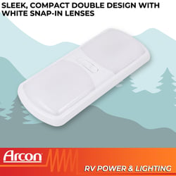 Arcon 20714N Double LED Euro-Lite Interior Light with White Lens — image 6