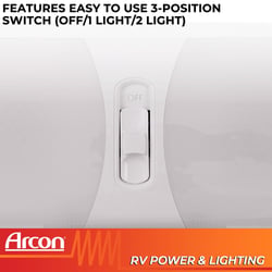 Arcon 20714N Double LED Euro-Lite Interior Light with White Lens — image 7