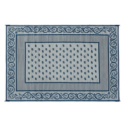 Faulkner 48698 Vineyard Patio Mat 6x9 Blue Reversible RV Outdoor Rug — image 2