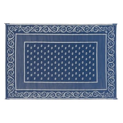 Faulkner 48698 Vineyard Patio Mat 6x9 Blue Reversible RV Outdoor Rug — image 3