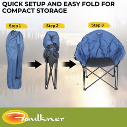 Faulkner 49575H Big Dog Bucket Chair Blue/Black 300lb Capacity — image 5