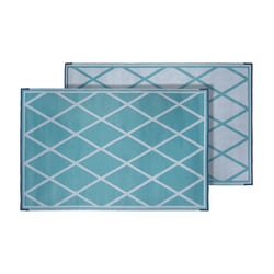 Picture of Faulkner 68901 Walk & Play Reversible RV Patio Mat Diamond Pattern Turquoise 3x6