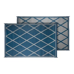 Picture of Faulkner 68919 Diamond Pattern RV Patio Mat 8x20 Blue/Ivory