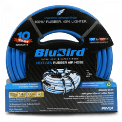 Picture of BluBird BB14100 Rubber Air Hose Assembly 1/4 Inch x 100 Feet 300 PSI