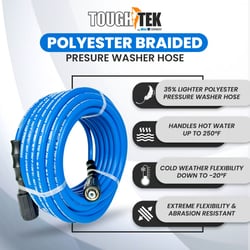 Picture of Blushield TTPW1450-NM Tough-Tek Rubber Pressure Washing Hose 1/4" x 50' with M22 Coupler
