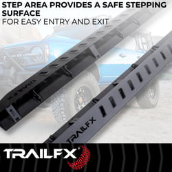 Picture of TrailFX ORB012 Oval Running Boards - Black Steel Nerf Bars for Crew Cab Trucks