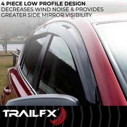 Picture of TrailFX 4930H Window Vent Visor Set - 2019-2024 Ford Edge, Smoke Tint, 4-Piece