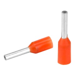Picture of Pacer Performance TFRL22-6MM-25 Orange Wire Ferrules 20-22 AWG 6mm Insulated 25-Pack