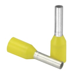 Picture of Pacer Performance TFRL18-6MM-25 Yellow Wire Ferrules 16-18 AWG 6mm Insulated Terminal Connectors 25 Pack