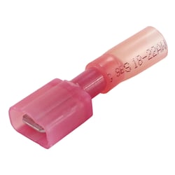 Picture of Pacer Performance TDE18-250FIM-100 22-18 AWG Fully-Insulated Male Disconnect Terminal Red 100-Pack