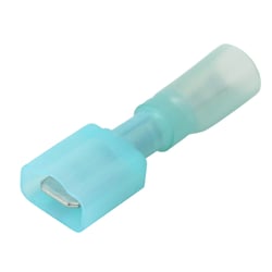 Picture of Pacer Performance TDE14-250FIM-25 Heat-Shrink Insulated Male Disconnect Terminal 16-14 AWG Blue 25-Pack