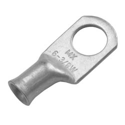 Picture of Pacer Performance TAE6-38R-10 Tinned Copper Ring Terminal Lug 6 AWG 3/8" Stud 10 Pack