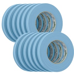 Picture of FrogTape 105770 CP 250 Medium-High Adhesion Masking Tape 18mm x 55m Light Blue 12-Pack