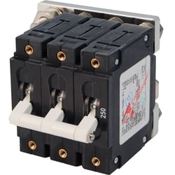 Picture of Blue Sea Systems 7270 C-Series Triple Pole Toggle DC Circuit Breaker - 250A White