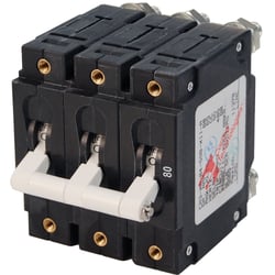 Picture of Blue Sea Systems 7289 C-Series Triple Pole Circuit Breaker 80A White