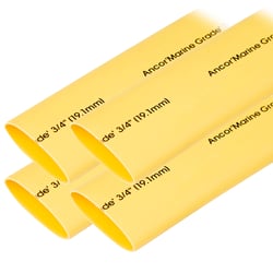 Picture of Ancor 306906 Heat Shrink Tubing 3/4" x 6" Yellow 4-Pack