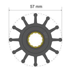 Picture of Albin 0601014 Premium Impeller Kit 12 Blade Neoprene 57x16x48.2mm