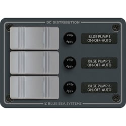 Picture of Blue Sea Systems 8665 Water-Resistant Bilge Pump Control Panel with 3 Contura Switches