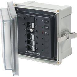 Picture of Blue Sea Systems 3128 SMS Panel Enclosure 120V 30A ELCI Main with 3 Branch Circuits