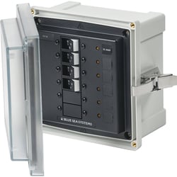 Picture of Blue Sea Systems 3135 SMS Panel Enclosure 12/24V DC 100A UL Main 3 Branch Circuit Breaker