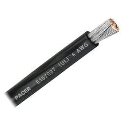 Picture of Pacer Performance WUL6BK-FT 6 AWG Marine Battery Cable Black Tinned Copper