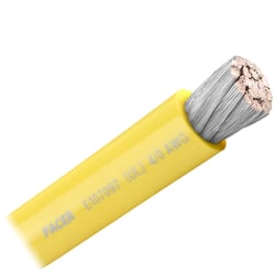 Picture of Pacer Performance WUL4/0YL-FT Yellow 4/0 AWG Marine Battery Cable per Foot