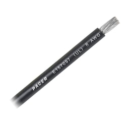 Picture of Pacer Performance WUL8BK-FT 8 AWG Marine Battery Cable Black Tinned Copper Wire