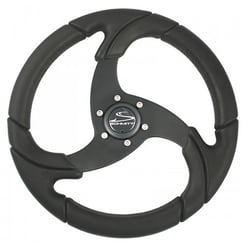Picture of Schmitt Marine Steering Wheels PU021104-R Folletto 14.2" Black Polyurethane Marine Steering Wheel