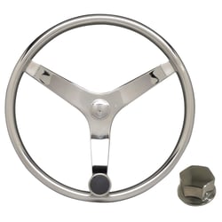 Picture of Uflex V46 KIT 13.5" Stainless Steel Marine Steering Wheel with Speed Knob