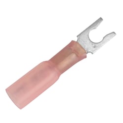 Picture of Pacer Performance TE18-8SLF-25 Heat Shrink Spade Fork Terminal 22-18 AWG #8 Stud 25 Pack