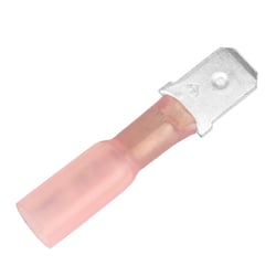 Picture of Pacer Performance TDE18-250M-25 Heat Shrink Male Disconnect 22-18 AWG 0.250" 25-Pack