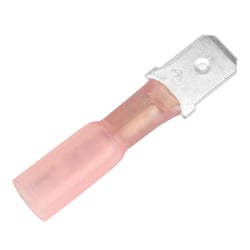 Picture of Pacer Performance TDE18-250M-100 Heat Shrink Male Disconnect 22-18 AWG 100 Pack