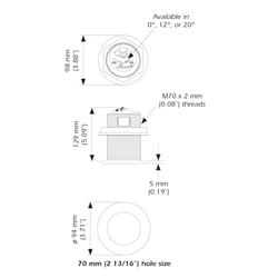 Airmar B75C-12-HW-MM CHIRP Thru-Hull Transducer 12° Deadrise 600W 150-250kHz — image 2