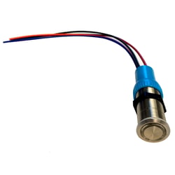 Picture of Bluewater 9057-1113-4 19mm Push Button Switch On/Off Blue/Red LED Waterproof