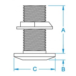 Picture of Groco TH-2500-W Bronze Thru-Hull Fitting 2-1/2 Inch NPS Thread with Nut